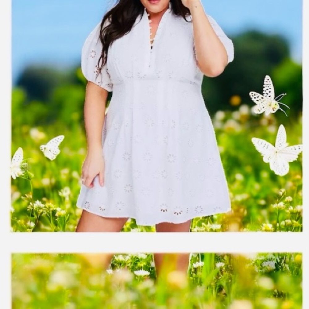 Torrid White Eyelet Mini Dress